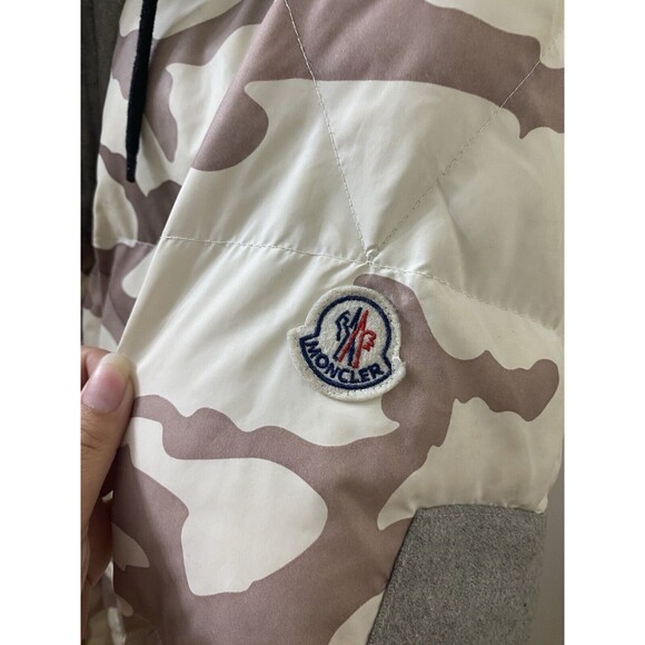 MONCLER BEAUMONT VERMONT WOOL CAMOUFLAGE DOWN JACKET OFF WHITE GREY Used - Picture 5 of 16